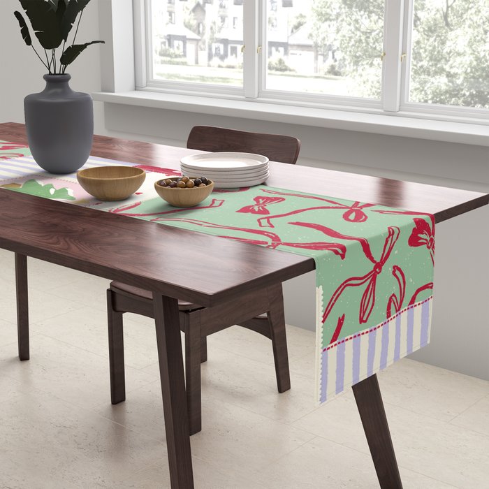 Retro christmas patch Table Runner Gallery Image 2