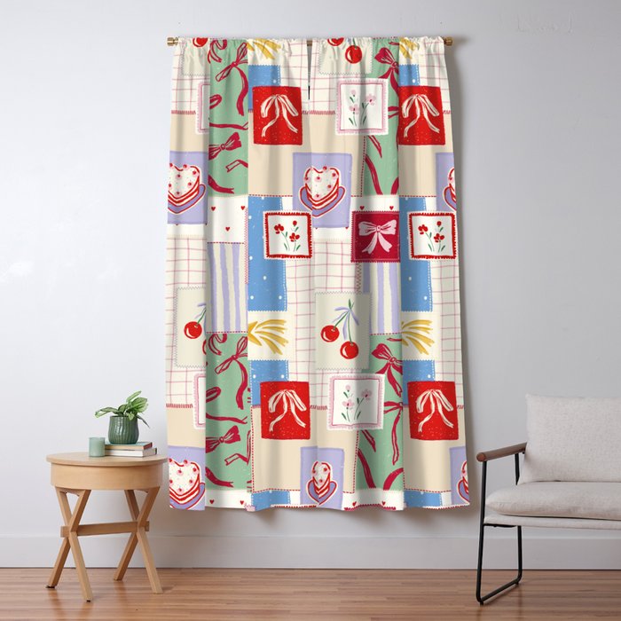 Retro christmas patch Window Curtain Gallery Image 1