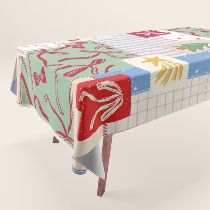 Retro christmas patch Tablecloth Gallery Image 1