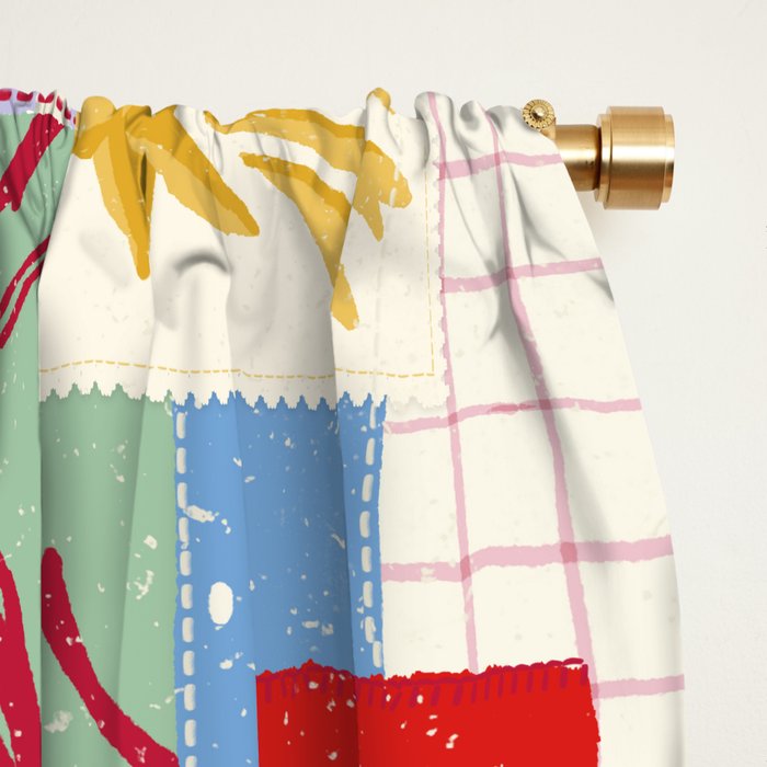 Retro christmas patch Window Curtain Gallery Image 2