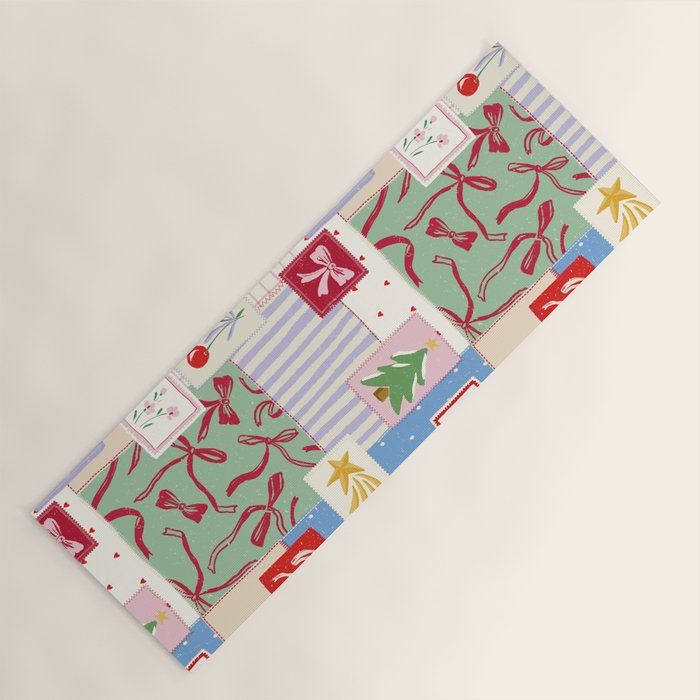 Retro christmas patch Yoga Mat Gallery Image 1