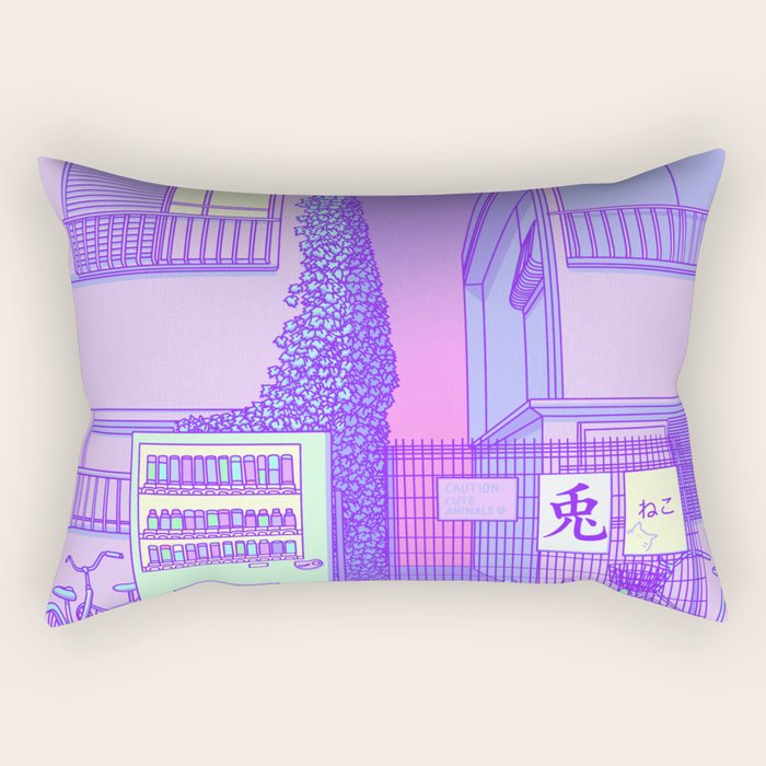 Pastel Tokyo Cats Rectangular Pillow Gallery Image 1