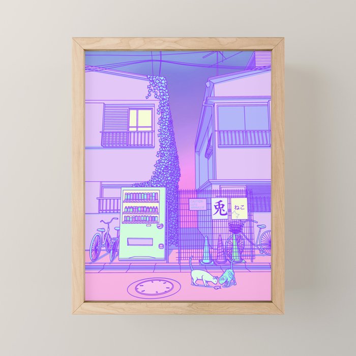 Pastel Tokyo Cats Mini Art Print Gallery Image 1