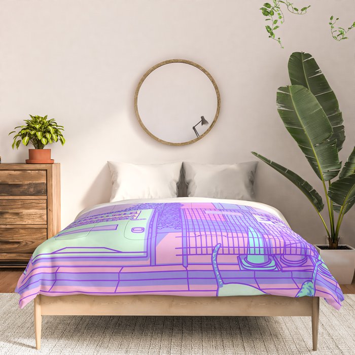 Pastel Tokyo Cats Comforter Gallery Image 3