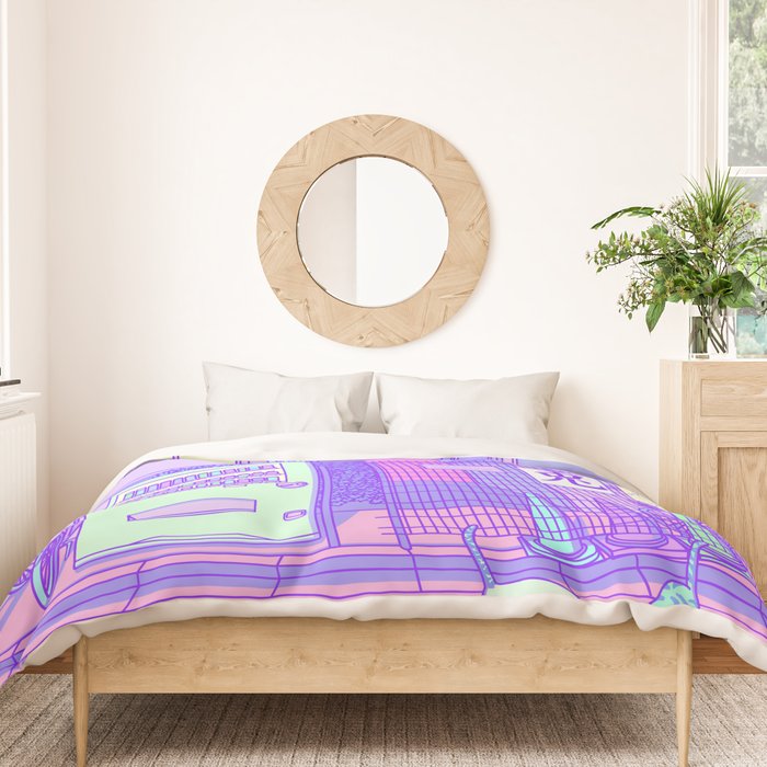 Pastel Tokyo Cats Duvet Cover Gallery Image 3