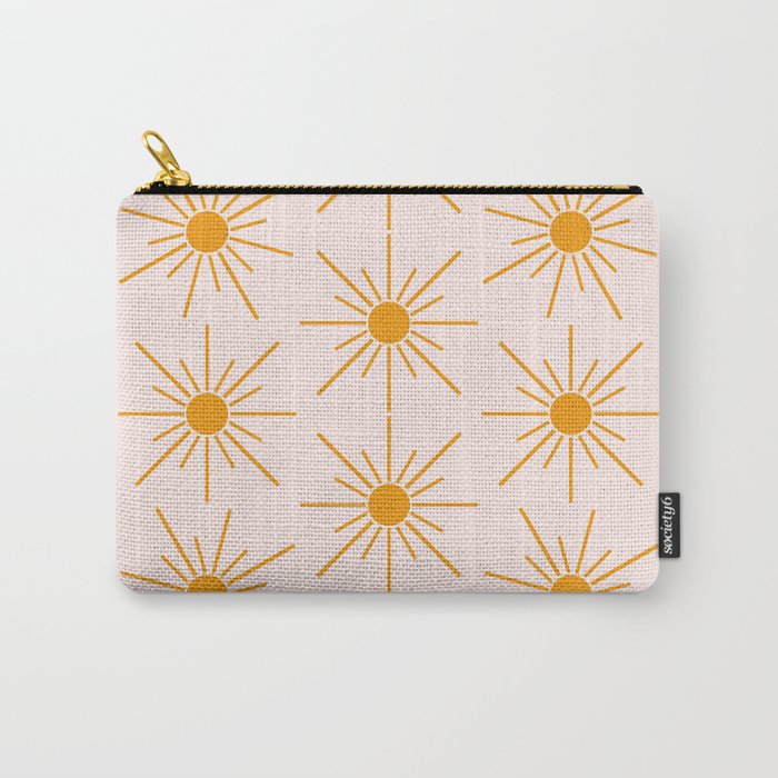 Sun Pattern On Pink Background Carry All Pouch Gallery Image 1