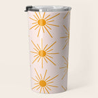 Sun Pattern On Pink Background Travel Mug Gallery Image 3