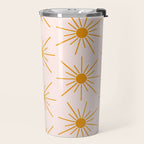 Sun Pattern On Pink Background Travel Mug Gallery Image 2