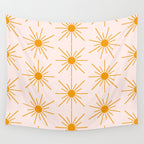 Sun Pattern On Pink Background Wall Tapestry Gallery Image 4