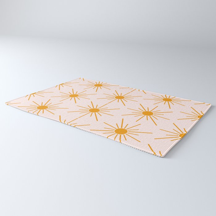 Sun Pattern On Pink Background Rug Gallery Image 3