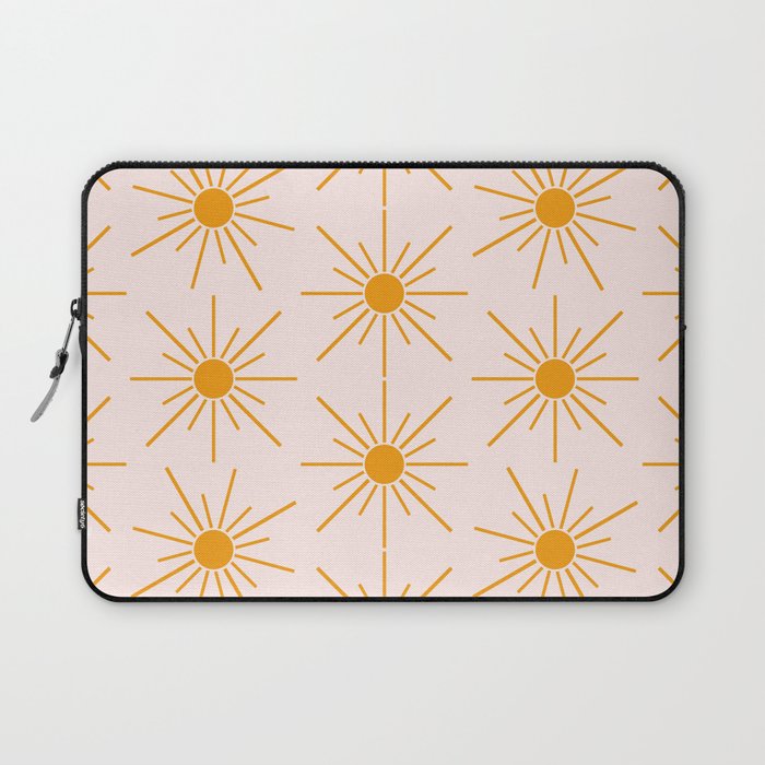 Sun Pattern On Pink Background Laptop Sleeve Gallery Image 1