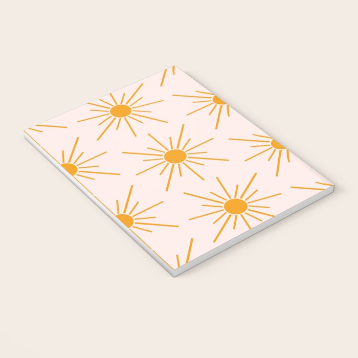 Sun Pattern On Pink Background Notebook Gallery Image 3