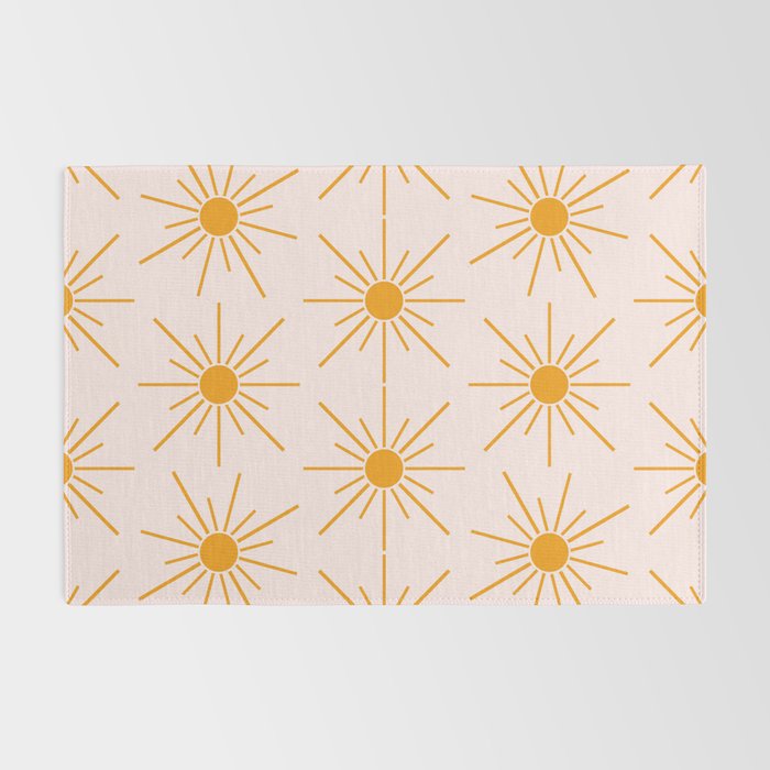Sun Pattern On Pink Background Rug Gallery Image 2