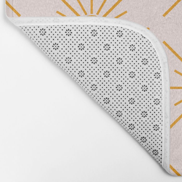 Sun Pattern On Pink Background Bath Mat Gallery Image 2