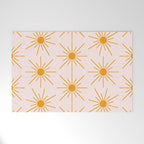 Sun Pattern On Pink Background Welcome Mat Gallery Image 1