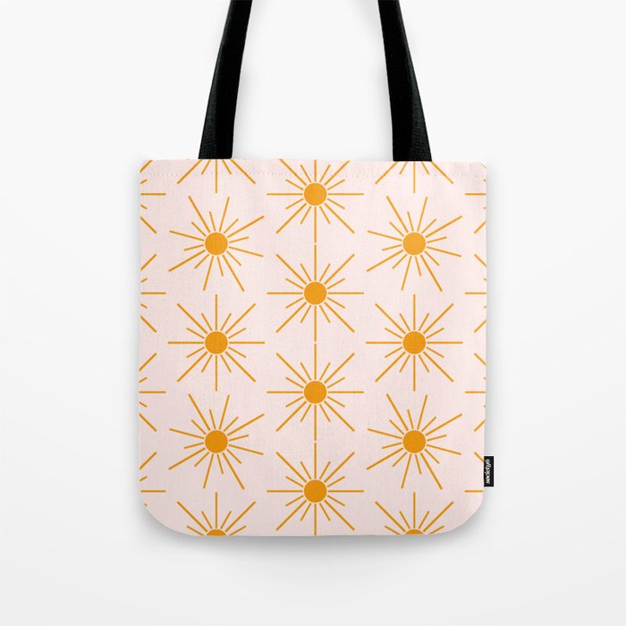 Sun Pattern On Pink Background Tote Bag Gallery Image 1