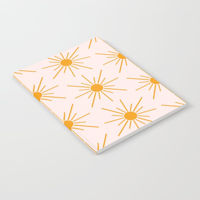 Sun Pattern On Pink Background Notebook Gallery Image 1