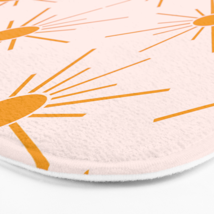 Sun Pattern On Pink Background Bath Mat Gallery Image 3