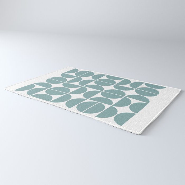 Mid Century Modern Geometric 04 Glass Blue Rug Gallery Image 3