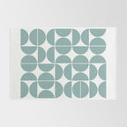 Mid Century Modern Geometric 04 Glass Blue Rug Gallery Image 2