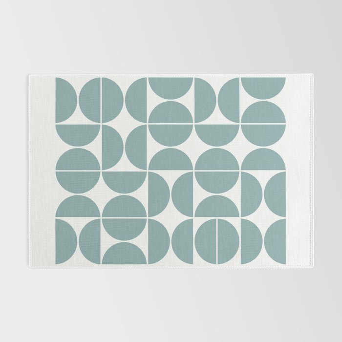 Mid Century Modern Geometric 04 Glass Blue Rug Gallery Image 2