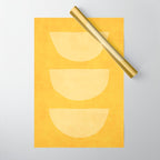 Yellow Tones Semicircles Minimalist Artwork Wrapping Paper Gallery Image 1