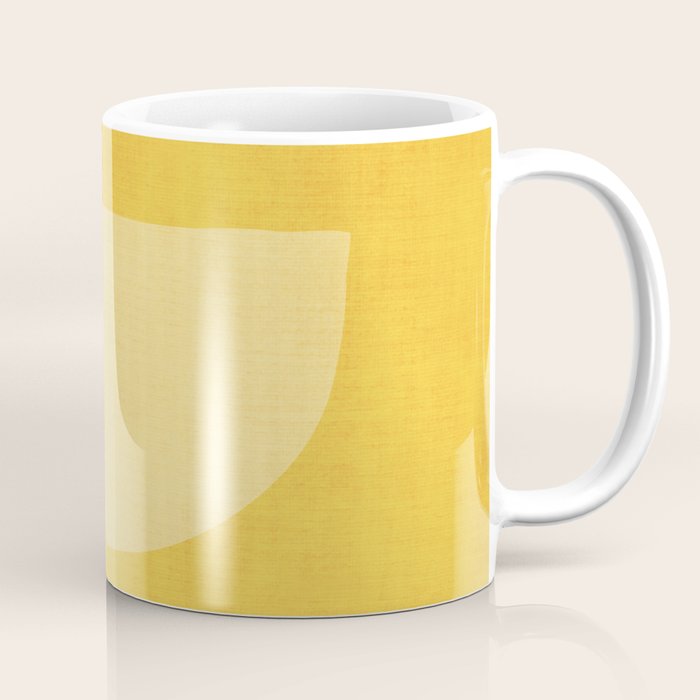 Yellow Tones Semicircles Minimalist Artwork Coffee Mug Gallery Image 1