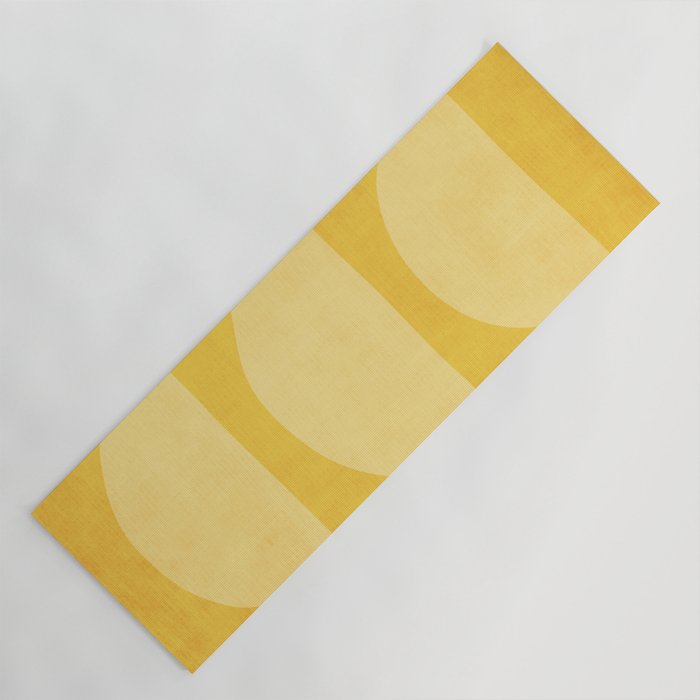 Yellow Tones Semicircles Minimalist Artwork Yoga Mat Gallery Image 1