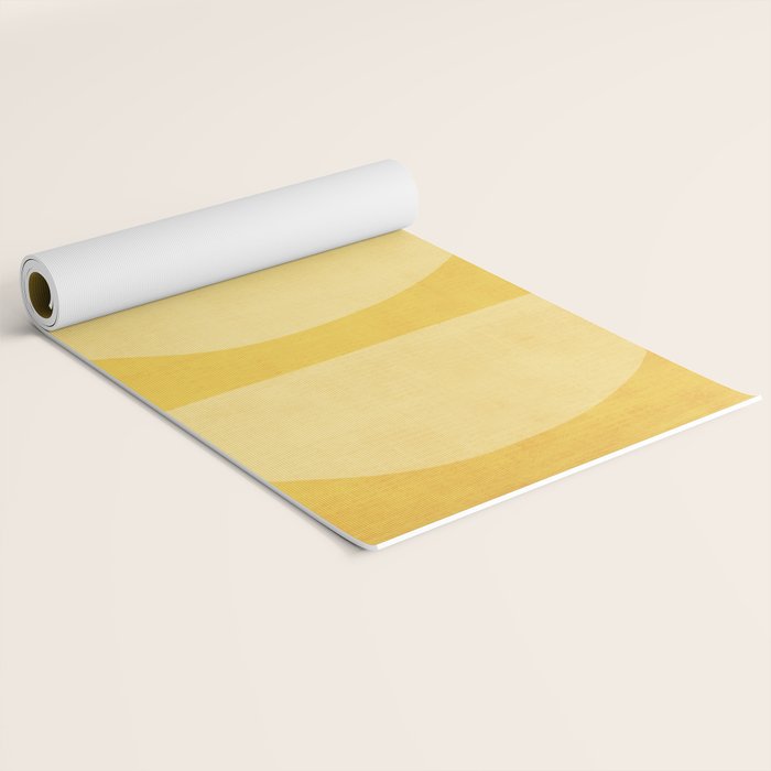 Yellow Tones Semicircles Minimalist Artwork Yoga Mat Gallery Image 2