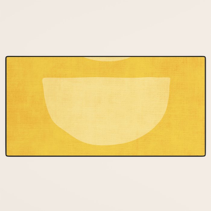 Yellow Tones Semicircles Minimalist Artwork Desk Mat Gallery Image 3
