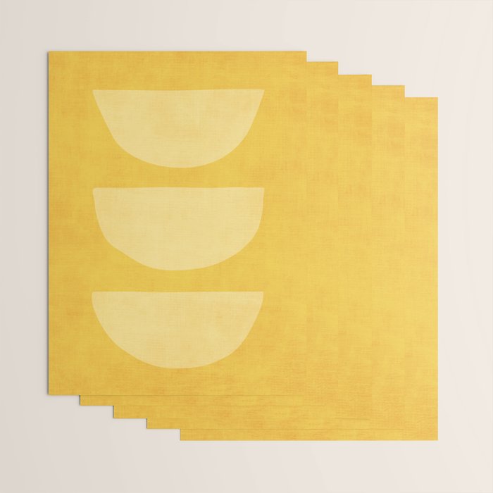 Yellow Tones Semicircles Minimalist Artwork Wrapping Paper Gallery Image 3