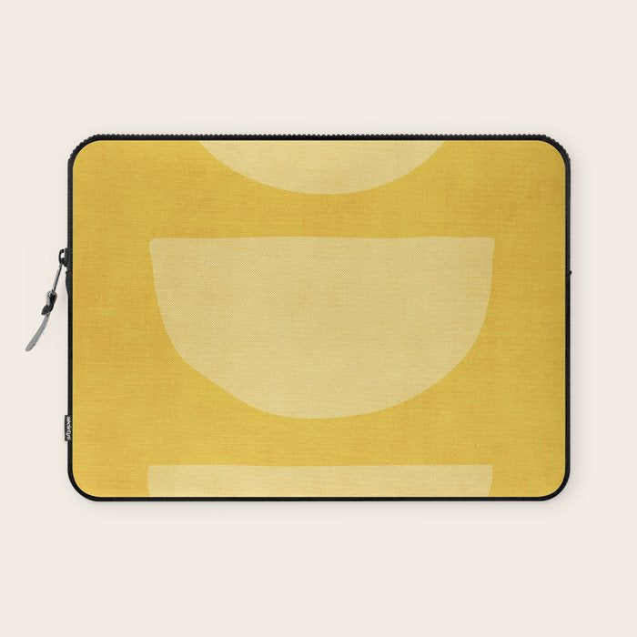 Yellow Tones Semicircles Minimalist Artwork Laptop Sleeve Gallery Image 1