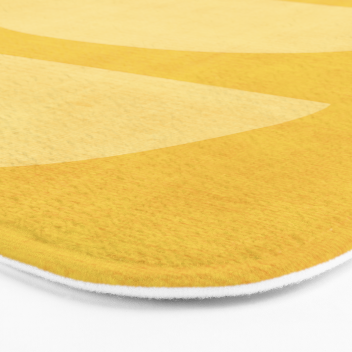 Yellow Tones Semicircles Minimalist Artwork Bath Mat Gallery Image 3