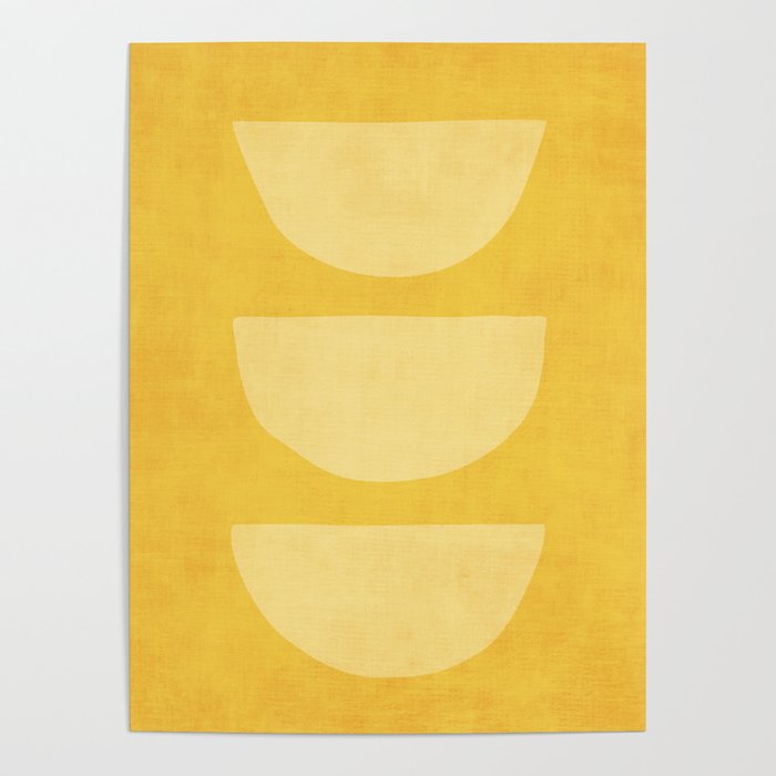 Yellow Tones Semicircles Minimalist Artwork Poster Gallery Image 4