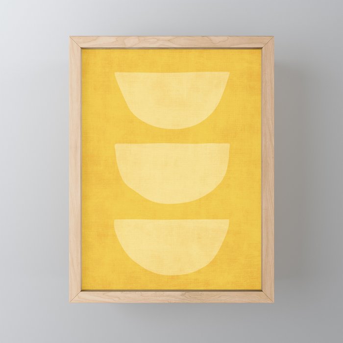 Yellow Tones Semicircles Minimalist Artwork Mini Art Print Gallery Image 1
