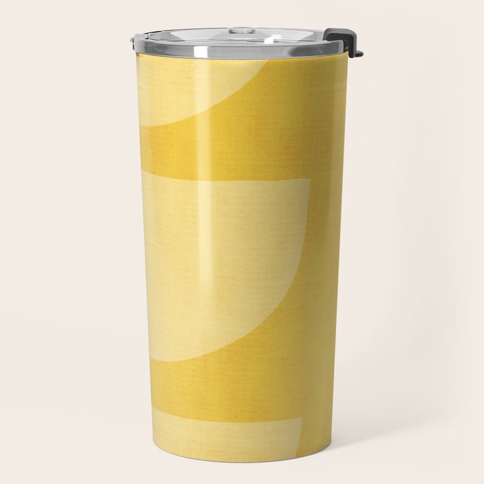 Yellow Tones Semicircles Minimalist Artwork Travel Mug Gallery Image 2