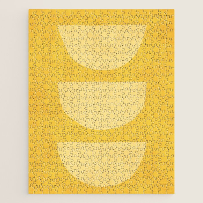 Yellow Tones Semicircles Minimalist Artwork Jigsaw Puzzle Gallery Image 1