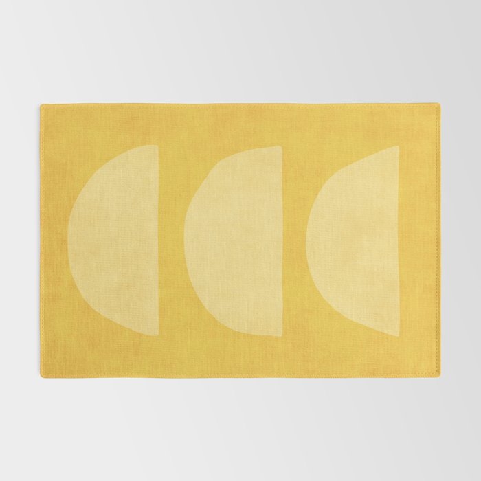 Yellow Tones Semicircles Minimalist Artwork Rug Gallery Image 2