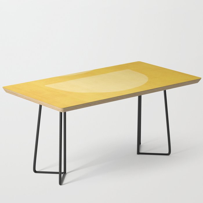 Yellow Tones Semicircles Minimalist Artwork Coffee Table Gallery Image 1