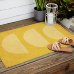 Yellow Tones Semicircles Minimalist Artwork Outdoor Rug Gallery Image 2