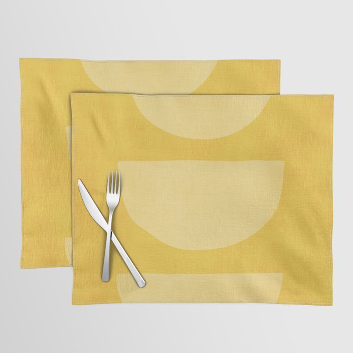 Yellow Tones Semicircles Minimalist Artwork Placemat Gallery Image 1