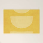 Yellow Tones Semicircles Minimalist Artwork Welcome Mat Gallery Image 1