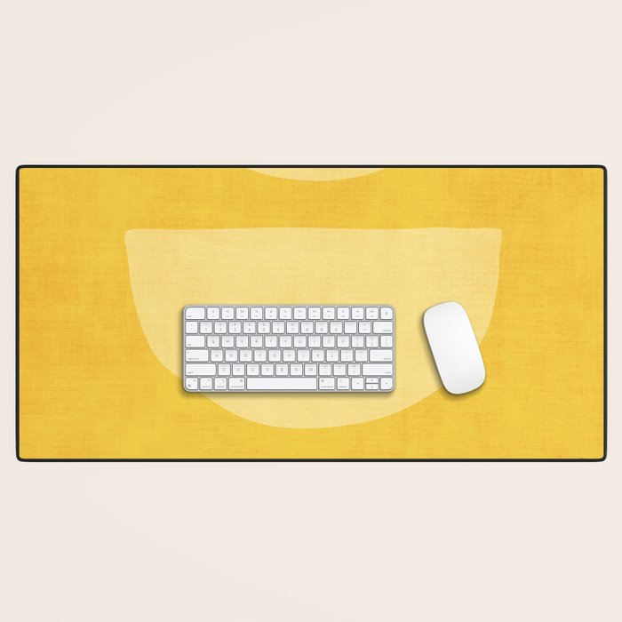 Yellow Tones Semicircles Minimalist Artwork Desk Mat Gallery Image 1