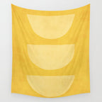 Yellow Tones Semicircles Minimalist Artwork Wall Tapestry Gallery Image 4
