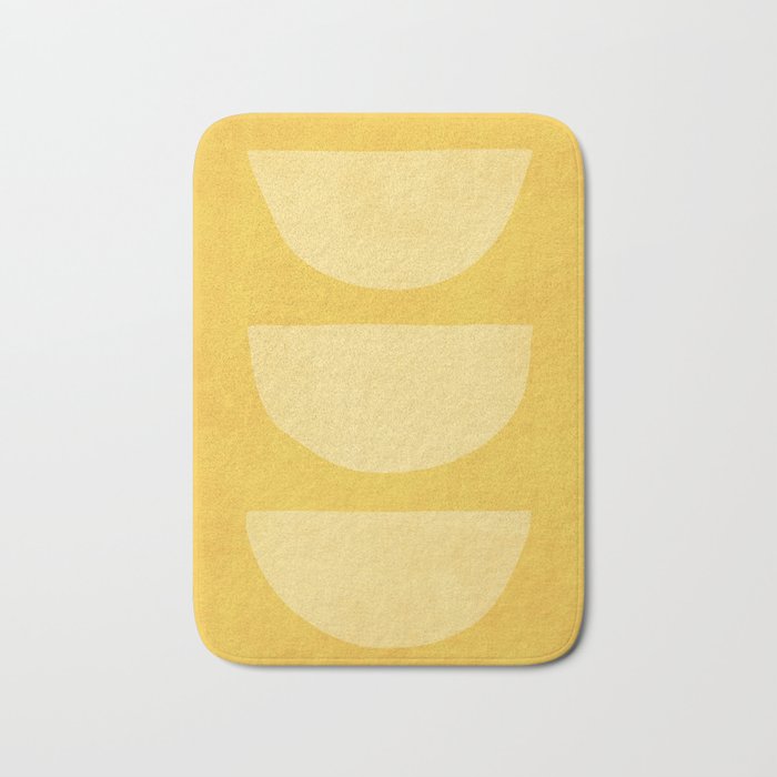 Yellow Tones Semicircles Minimalist Artwork Bath Mat Gallery Image 1
