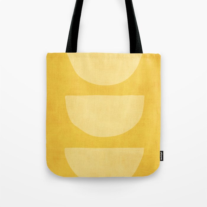 Yellow Tones Semicircles Minimalist Artwork Tote Bag Gallery Image 1