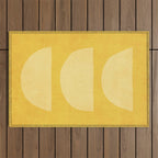 Yellow Tones Semicircles Minimalist Artwork Outdoor Rug Gallery Image 1