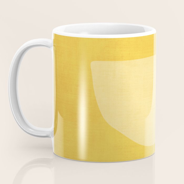 Yellow Tones Semicircles Minimalist Artwork Coffee Mug Gallery Image 3