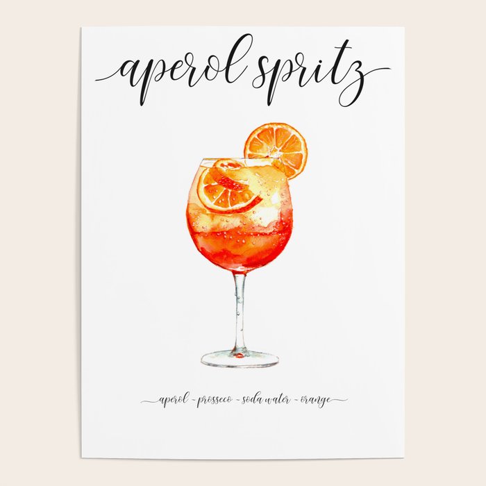 Cocktail Recipes. Aperol Spritz. Poster Gallery Image 4