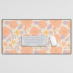 Vintage hand drawn flower art pattern Desk Mat Gallery Image 1